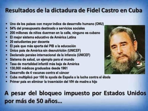 Algunos de los resultados del paso de Fidel Castro por Cuba. Foto tomada de Facebook.